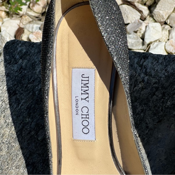 Jimmy Choo | Authenticated | Metallic Peep Toe Sparkle Heels 38.5 - Picture 8 of 17